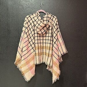 ANDRE MARC Multicolored Women Cape Knitted Hooded  Poncho